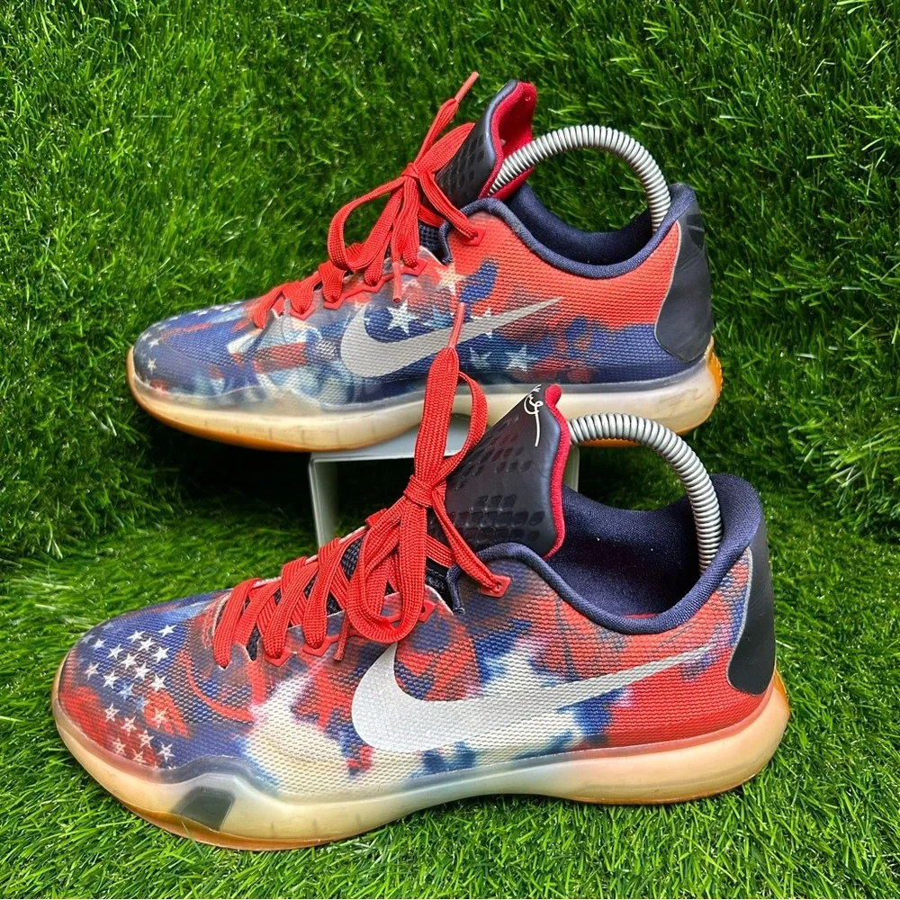NIKE ZOOM KOBE X10 JULY 4TH INDEPENDENCE DAY USA RED WHITE BLUE 726067-604 SZ 7Y